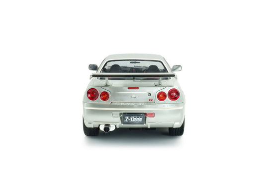 NISSAN SKYLINE (R34) GT-R Z TUNE ZILVER 1999 SOLIDO 1:18