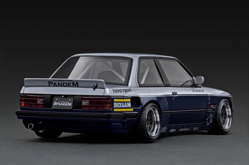 Chargez l&#39;image dans la visionneuse de la galerie, Bmw E30 PANDEM Argenté/Bleu IGNITION MODEL 1:18
