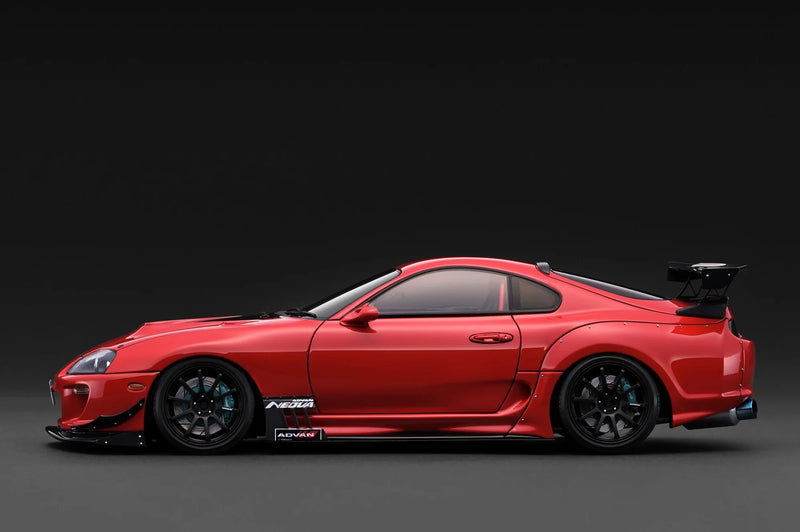 Laad de afbeelding in de Gallery-viewer, TOYOTA SUPRA RZ (JZA80) ORIDO STREET VERSION ROOD IGNITION MODEL 1:18
