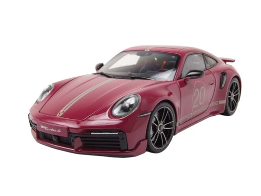 Porsche 911 (992) Turbo S coupé Sport Design 2021 Rouge MINICHAMPS 1:18