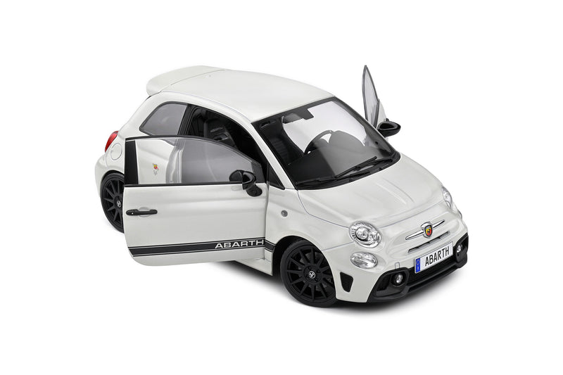 Chargez l&#39;image dans la visionneuse de la galerie, Fiat F595 ABARTH BLANC GLACÉ 2022 SOLIDE 1:18
