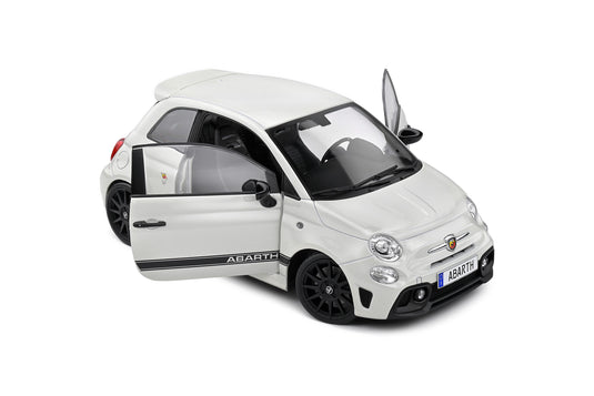 Fiat F595 ABARTH BLANC GLACÉ 2022 SOLIDE 1:18