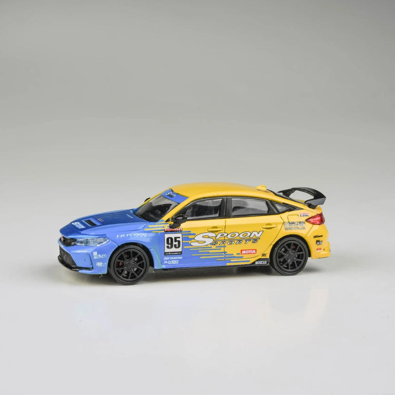 Load image into Gallery viewer, Honda Civic Type R FL5 Spoon Livery 2023 Yellow/Blue PARA64 1:64
