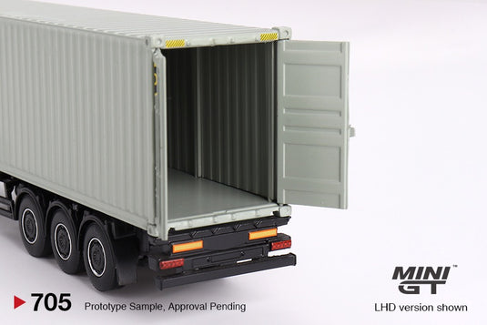 MERCEDES-BENZ ACTROS WITH 40 FT CONTAINER "UPS EUROPE" + FIGURINE: UPS DRIVER AND WORKERS MINI GT 1:64