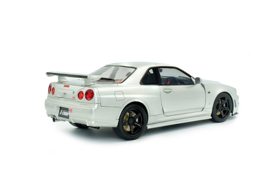 NISSAN SKYLINE (R34) GT-R Z TUNE ZILVER 1999 SOLIDO 1:18