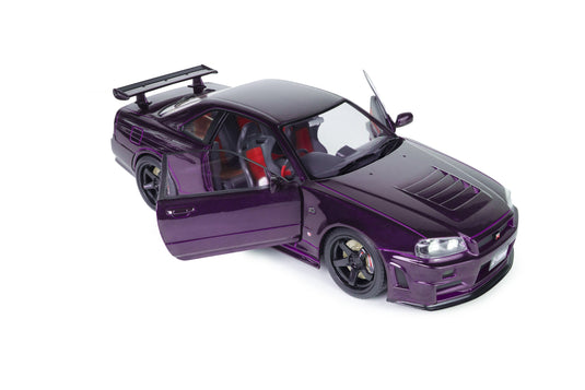 NISSAN SKYLINE (R34) GT-R Z TUNE MIDNIGHT PURPLE 1999 SOLIDO 1:18