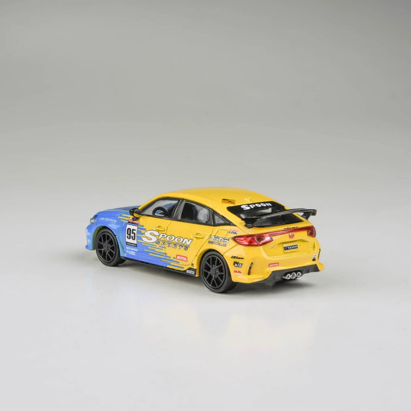 Load image into Gallery viewer, Honda Civic Type R FL5 Spoon Livery 2023 Yellow/Blue PARA64 1:64

