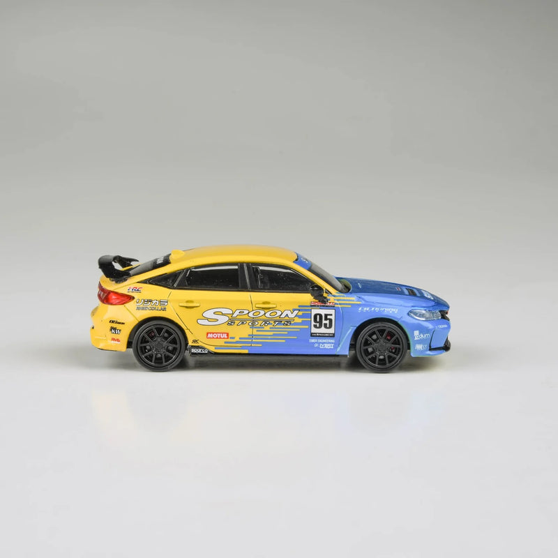 Load image into Gallery viewer, Honda Civic Type R FL5 Spoon Livery 2023 Yellow/Blue PARA64 1:64
