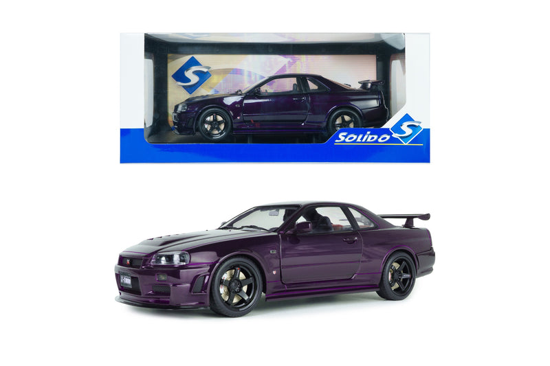 Load image into Gallery viewer, NISSAN SKYLINE (R34) GT-R Z TUNE MIDNIGHT PURPLE 1999 SOLIDO 1:18
