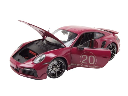 Porsche 911 (992) Turbo S coupé Sport Design 2021 Rouge MINICHAMPS 1:18