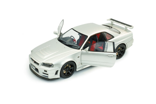 NISSAN SKYLINE (R34) GT-R Z TUNE ZILVER 1999 SOLIDO 1:18