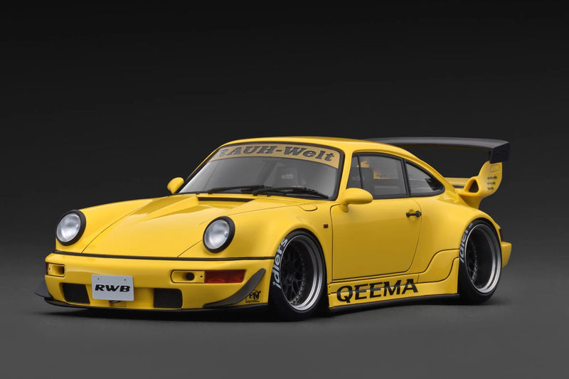 Load image into Gallery viewer, PORSCHE RWB 964 YELLOW IGNITION MODEL 1:18

