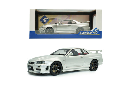 NISSAN SKYLINE (R34) GT-R Z TUNE ZILVER 1999 SOLIDO 1:18