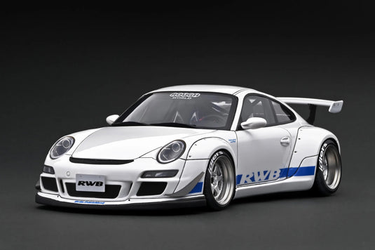 Porsche RWB 997 GT3 WHITE/BLUE IGNITION MODEL 1:18