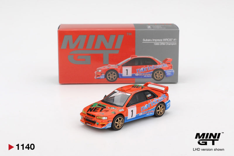 Laad de afbeelding in de Gallery-viewer, Subaru IMPREZA WRC97 #1 DRM KAMPIOEN 1999 (LHD) MINI GT 1:64
