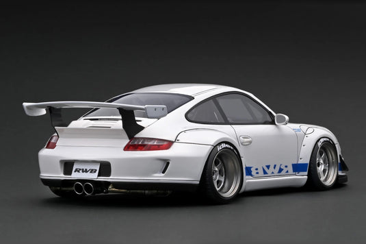 Porsche RWB 997 GT3 WHITE/BLUE IGNITION MODEL 1:18