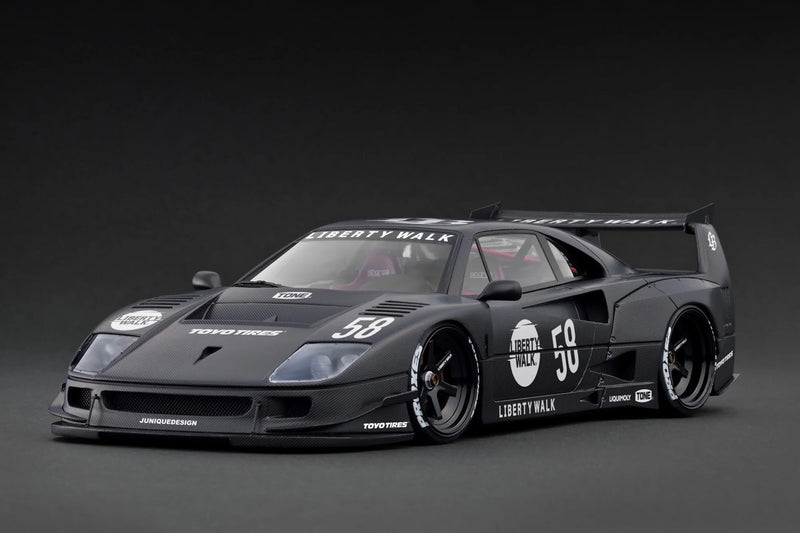 Laad de afbeelding in de Gallery-viewer, Ferrari LB-WORKS 40 Carbon/Wit IGNITION MODEL 1:18
