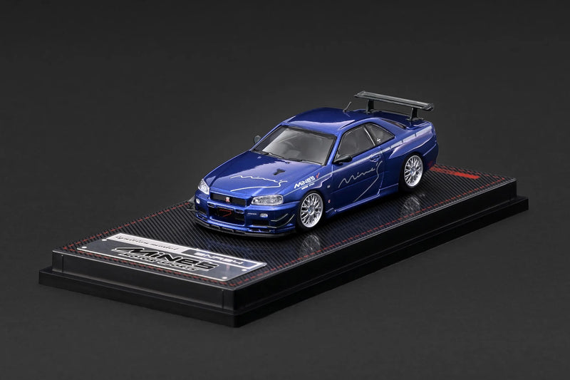 Load image into Gallery viewer, NISSAN SKYLINE GT-R MINE'S (R34) BLUE IGNITION MODEL 1:64

