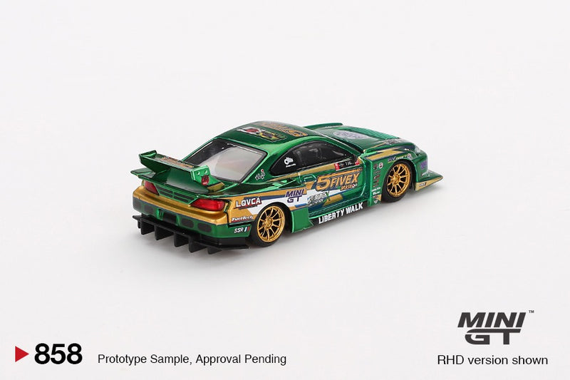 Laad de afbeelding in de Gallery-viewer, Nissan SILVIA S15 LB-SUPER SILHOUET FAUSTO RACING 2024 (RHD) MINI GT 1:64
