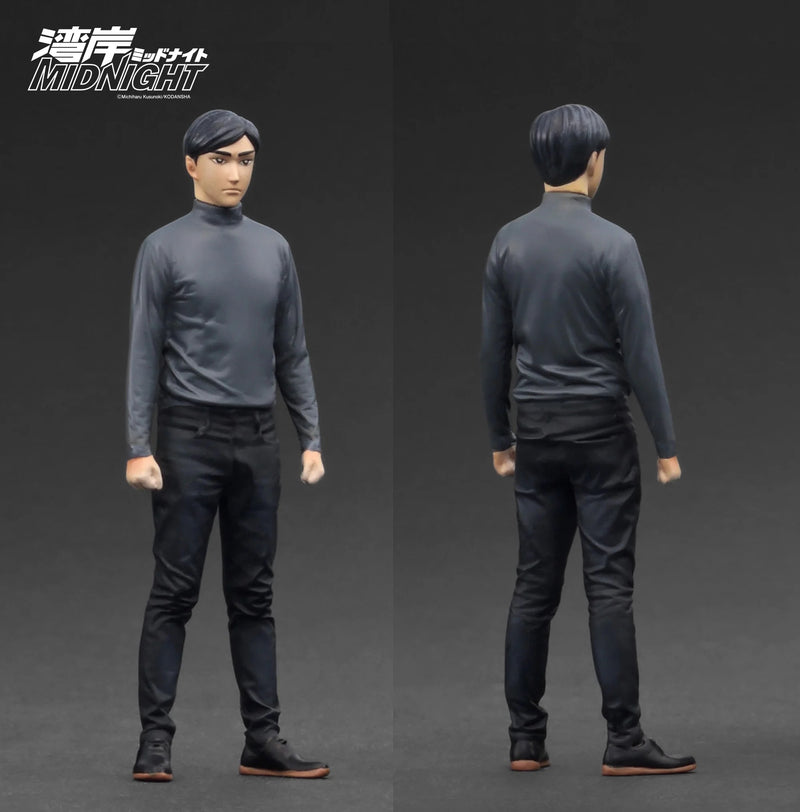 Load image into Gallery viewer, Porsche Blackbird (964) *MIDNIGHT* with Mr. Tatsuya Shima figure Black IGNITION MODEL 1:18
