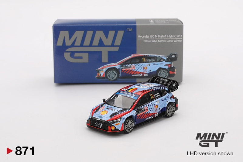 Load image into Gallery viewer, Hyundai I20 N RALLY1 HYBRID #11 RALLYE MONTE-CARLO WINNER 2024 (LHD) MINI GT 1:64
