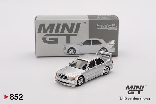 Mercedes-Benz 190E 2.5-16 EVO 2 ARGENTÉ 1989 (LHD) MINI GT 1:64