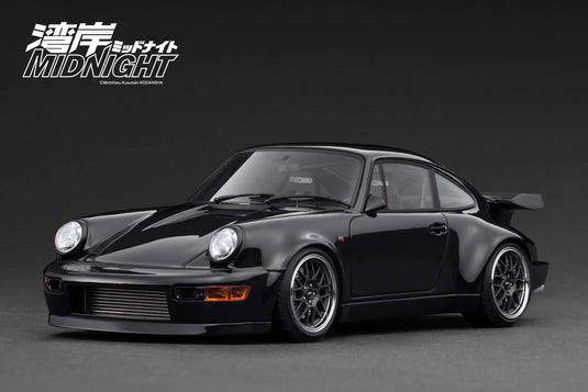 Porsche Blackbird (964) *MIDNIGHT* with Mr. Tatsuya Shima figure Black IGNITION MODEL 1:18