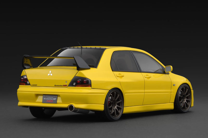 Chargez l'image dans la visionneuse de la galerie, MITSUBISHI LANCER EVOLUTION VIII MR (CT9A) JAUNE IGNITION MODEL 1:18
