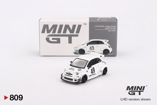 Fiat 595 ABARTH LB-WORKS X ABAS WORKS GARA WIT 2024 (LHD) MINI GT 1:64
