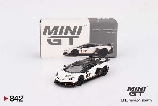 Lamborghini AVENTADOR SVJ 63 BLANC 2022 (LHD) MINI GT 1:64