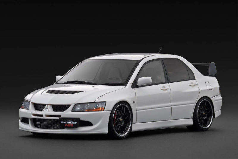 Load image into Gallery viewer, MITSUBISHI LANCER EVOLUTION VIII MR (CT9A) WHITE IGNITION MODEL 1:18
