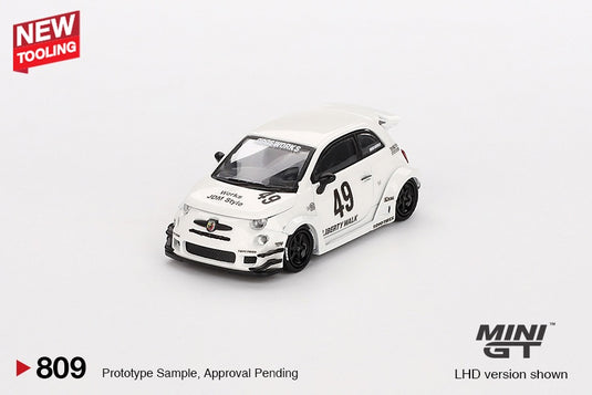 Fiat 595 ABARTH LB-WORKS X ABAS WORKS GARA WIT 2024 (LHD) MINI GT 1:64