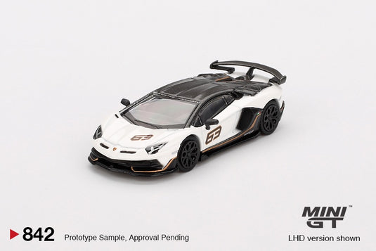 Lamborghini AVENTADOR SVJ 63 BLANC 2022 (LHD) MINI GT 1:64