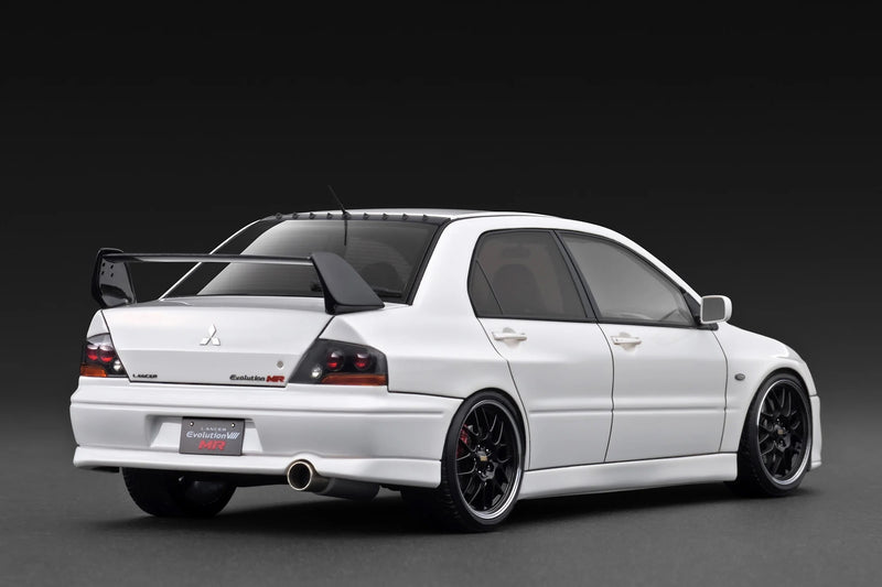 Load image into Gallery viewer, MITSUBISHI LANCER EVOLUTION VIII MR (CT9A) WHITE IGNITION MODEL 1:18
