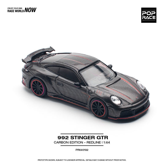 Porsche 992 Stinger GTR Carbon Edition *Redline* Anthracite POP RACE 1:64