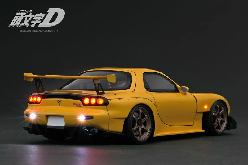 Load image into Gallery viewer, Mazda RX-7 (FD3S) Initial D &quot;With LED light/USB Type-C cable is not included&quot; YELLOW IGNITION MODEL 1:18
