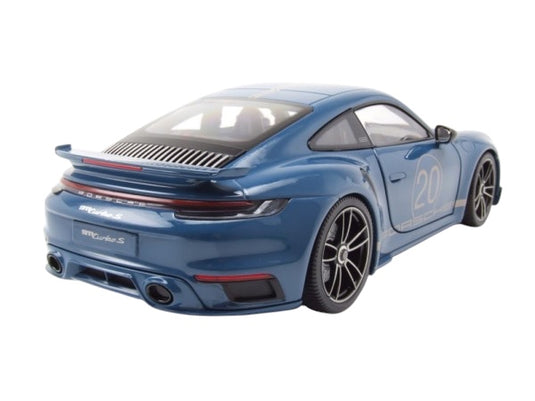 Porsche 911 (992) Turbo S coupe Sport Design 2021 Blue MINICHAMPS 1:18