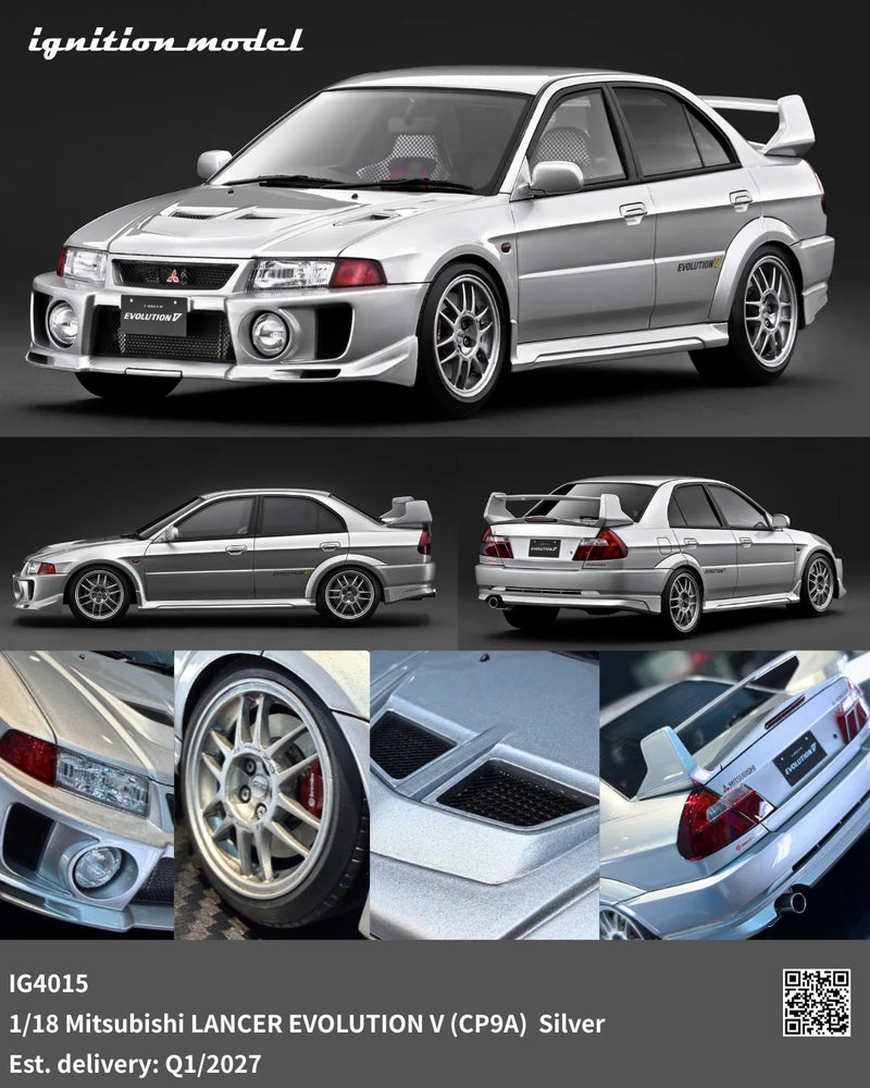 Chargez l'image dans la visionneuse de la galerie, MITSUBISHI LANCER EVOLUTION V (CP9A) ARGENTÉ IGNITION MODEL 1:18
