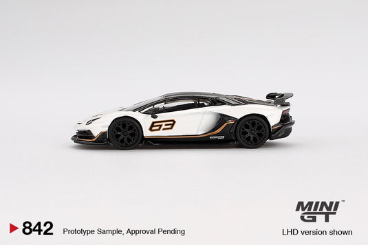 Lamborghini AVENTADOR SVJ 63 BLANC 2022 (LHD) MINI GT 1:64