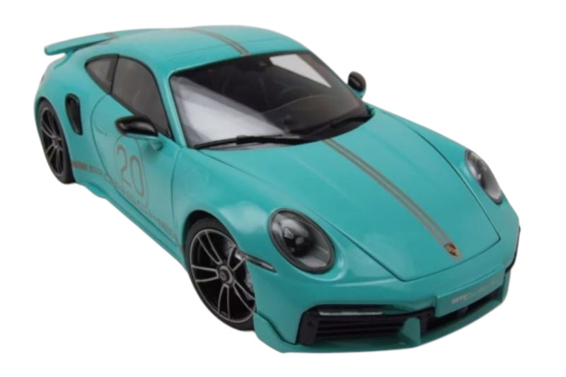Load image into Gallery viewer, Porsche 911 (992) Turbo S coupe Sport Design 2021 Green MINICHAMPS 1:18
