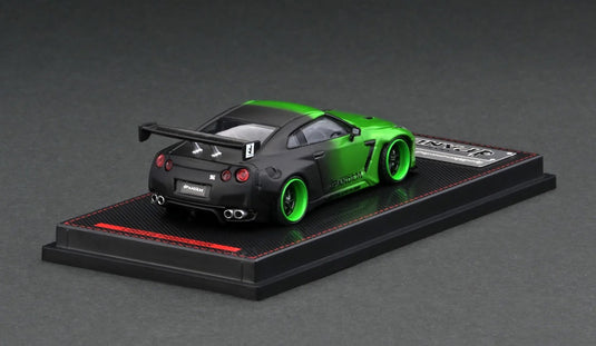 Nissan PANDEM R35 GT-R GREEN/BLACK IGNITION MODEL 1:64
