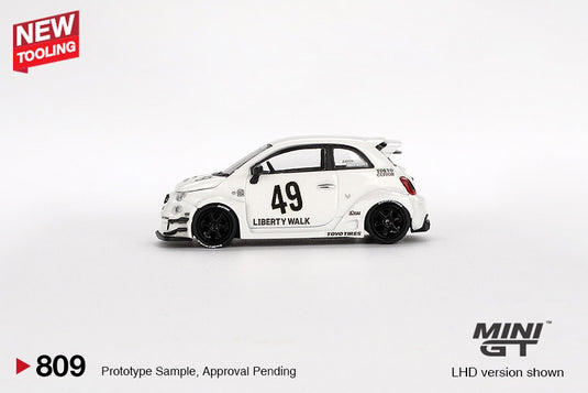 Fiat 595 ABARTH LB-WORKS X ABAS WORKS GARA WIT 2024 (LHD) MINI GT 1:64