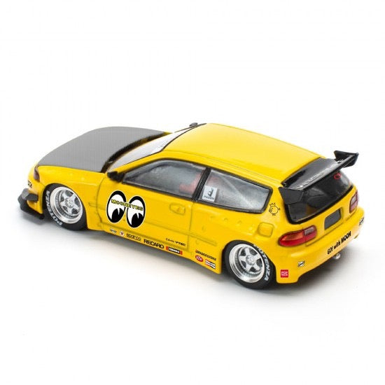 Chargez l'image dans la visionneuse de la galerie, HONDA CIVIC PANDEM EG6 v1.5 MOONEYES JAUNE POP RACE 1:64

