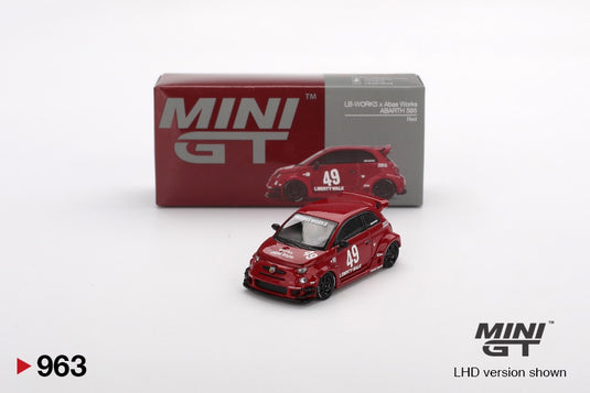 Fiat ABARTH 595 LB-WORKS X ABAS WORKS ROUGE 2024 (LHD) MINI GT 1:64