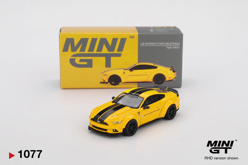 Laad de afbeelding in de Gallery-viewer, Ford MUSTANG LB-WORKS GEEL 2015 MINI GT 1:64
