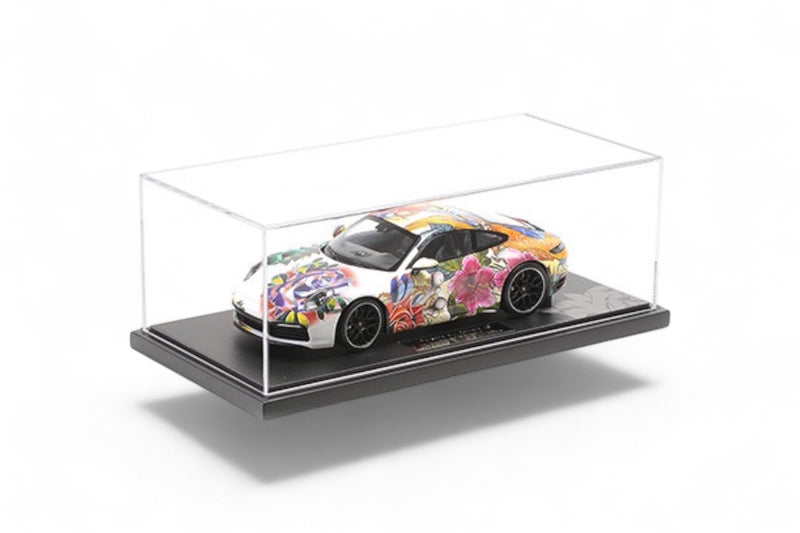 Laad de afbeelding in de Gallery-viewer, Porsche 911 CARRERA 4S 2019 BLOEMENONTWERP BASISPLAAT EN ACRYL CASE ‼️BEPERKTE EDITIE 500 stuks‼️ MINICHAMPS 1:18
