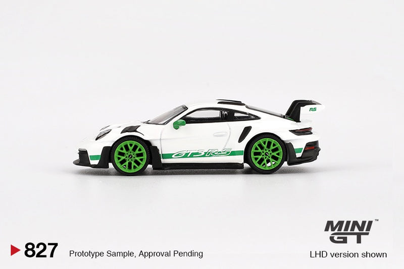Chargez l&#39;image dans la visionneuse de la galerie, Porsche 911 (992) GT3 RS WHITE TRIBUTE TO CARRERA RS PACKAGE 2023 (LHD) MINI GT 1:64

