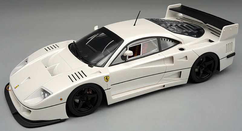 Load image into Gallery viewer, Ferrari F40 LM 1996 Press Version White with black rims (LIMITED EDITION Nr.30/60 With leather base / No Case) TECNOMODEL 1:18

