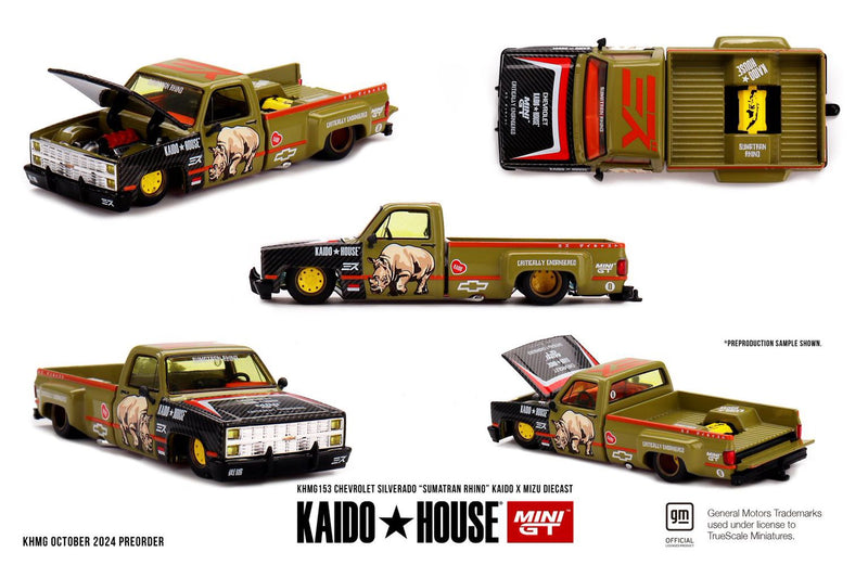 Laad de afbeelding in de Gallery-viewer, Chevrolet SILVERADO SUMATRAN RHINO 1980 MINI GT 1:64
