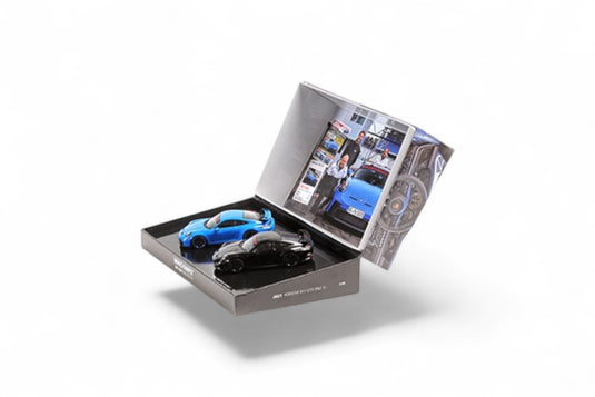 Porsche 911 (992) GT3 – 2021 - 2 CAR SET – BLUE/BLACK ‼️LIMITED EDITION 525 pieces‼️ MINICHAMPS 1:43